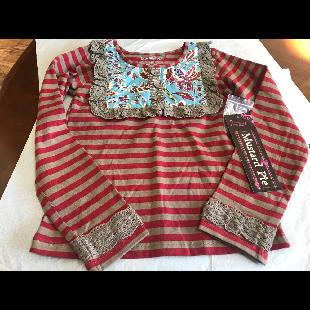 MUSTARD PIE GIRLS BNWT! LONG SLEEVED TOP SZ 8!!